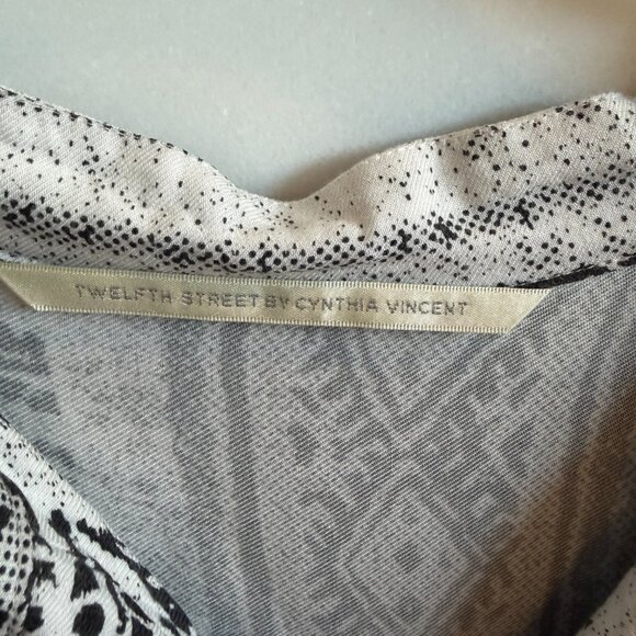 Twelfth Street Cynthia Vincent Belted Shirt Dress Size 8 Boho Tribal Print - Picture 2 of 6
